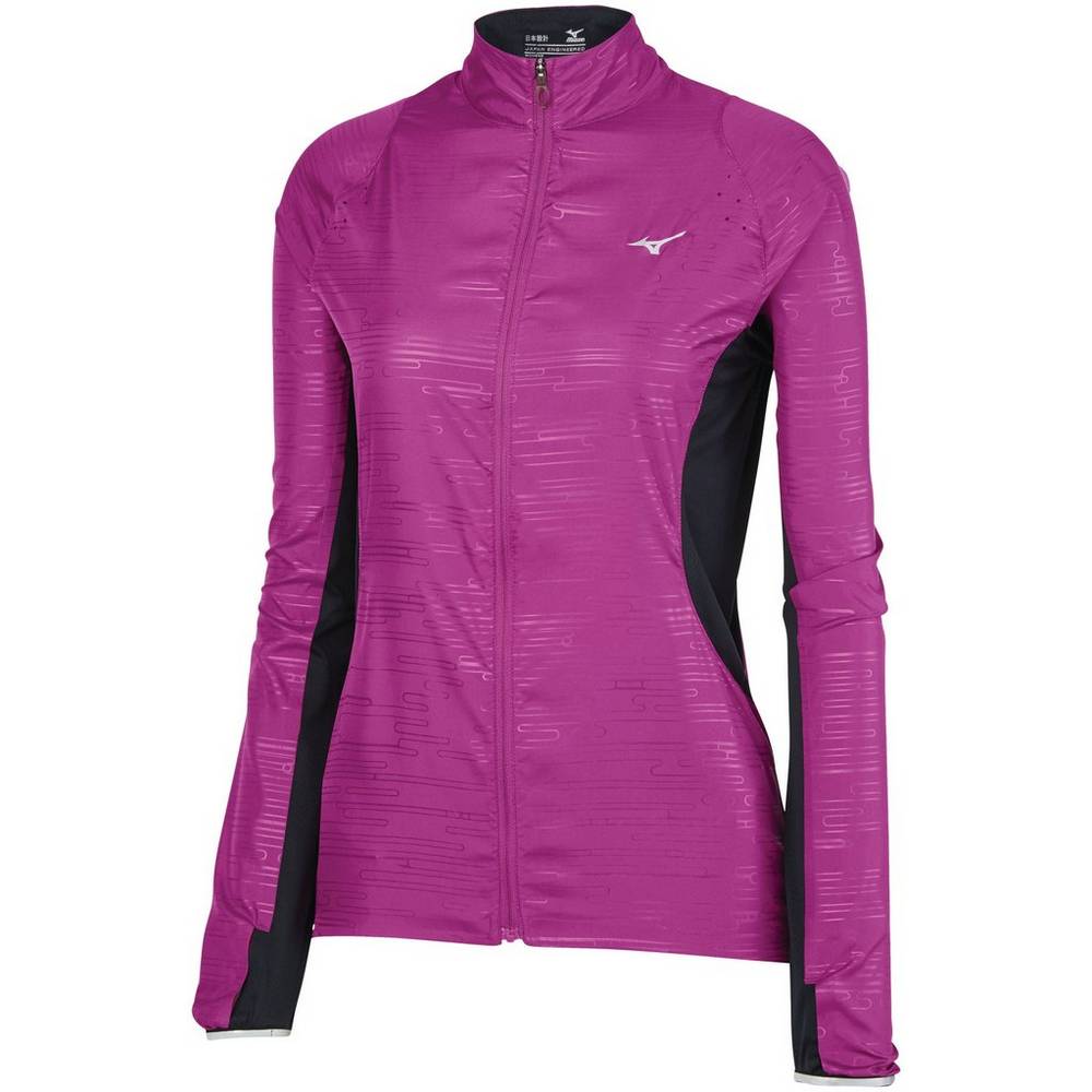 Mizuno Women's Aero Running Jacket Purple/Black (421682-KZF)